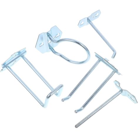 Cabilock 5pièces Crochets pour Panneaux Perforés Organisateurs Outils Métal Supports Muraux pour Outils Électriques et Accessoires de Garage (1/5)