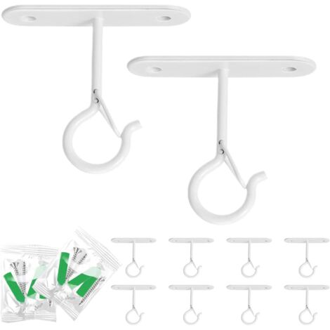 Lot de 10 crochets de suspension à vis pour guirlande lumineuse extérieure, crochets coupe-vent à visser pour l'extérieur, mangeoire à oiseaux, lanternes, guirlandes lumineuses d'extérieur, crochets (1/5)