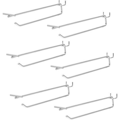 VALICLUD Crochets Métalliques Lot de 6pcs Capacité de Charge Multi-fonctionnels pour Panneaux Perforés en Fer Argenté pour Magasins et Petites Bijouteries (1/5)