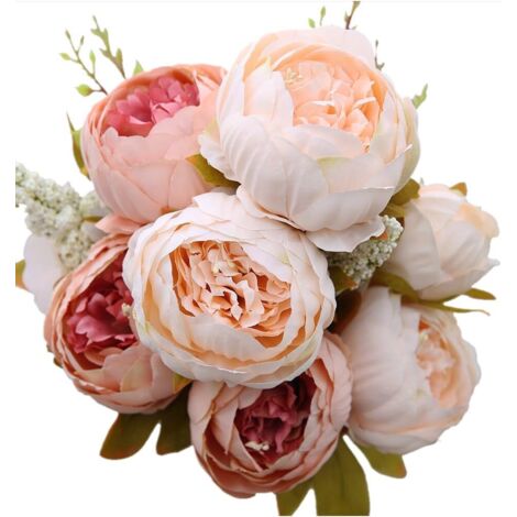 AIDUCHO Bouquet De Fleurs De Soie De Pivoine Artificielle Vintage Décoration De Mariage À La Maison