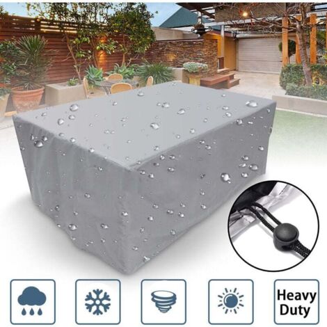 Lauwexe – Housse de protection rectangulaire pour meubles de jardin – Tissu Oxford 210D imperméable – Dimensions 205×104×71cm – Anti-UV et anti-poussière