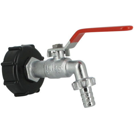 Multicuves – Raccord cuve eau S60X6 – Robinet à boisseau sphérique en laiton chromé 15 mm – Sortie mâle 3/4'' pas gaz – Brise jet démontable (1/5)