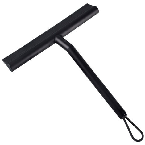 Ahlsen 1 raclette en silicone pour nettoyer les portes de douche, raclette de salle de bain en caoutchouc avec crochet, raclette de nettoyage de porte en verre de douche, raclette de bain grise pour d (1/4)