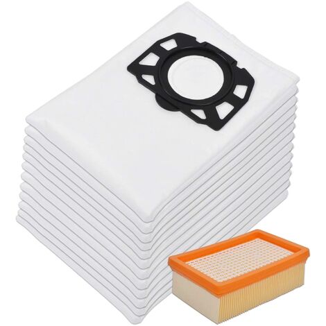 12 sacs pour aspirateur + 1 filtre plissé plat pour aspirateurs eau et poussière Karcher WD4, WD5 et WD6-AquaForge (1/5)