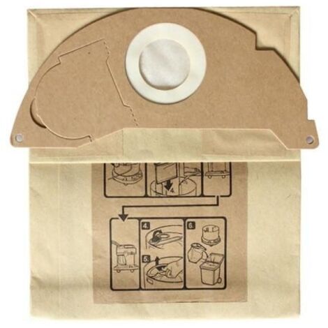 Lot de 10 sacs de rechange pour aspirateur Kärcher A2004/ A2054 / WD2250/ MV2/ WD2-AquaForge (1/5)