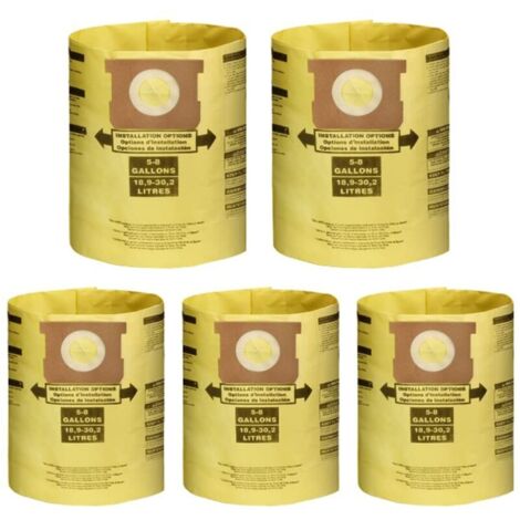 Filtres à poussière en paquet de 5 pour aspirateurs eau et poussière Shop Vac de 5 à 8 gallons, 90661 906-61 9066100 90671 9067100, etc.-AquaForge (1/5)