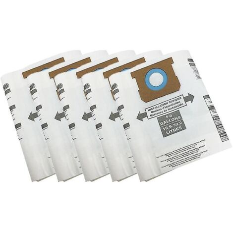 Lot de 10 sacs filtrants de rechange, type H, compatibles avec les aspirateurs Shop Vac de 5 à 8 gallons, remplacent les sacs Pa-AquaForge (1/2)