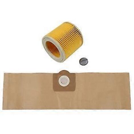 5 sacs d'aspirateur et 1 filtre pour aspirateur WD3 Premium, WD 3.300 M, WD 3.200, WD3.500 P (référence 6.959-130).-AquaForge (1/3)
