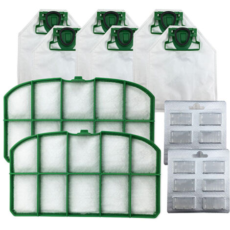 6 sacs à poussière + 2 filtres HEPA + 2 blocs de parfum pour aspirateur VK200-AquaForge (1/5)