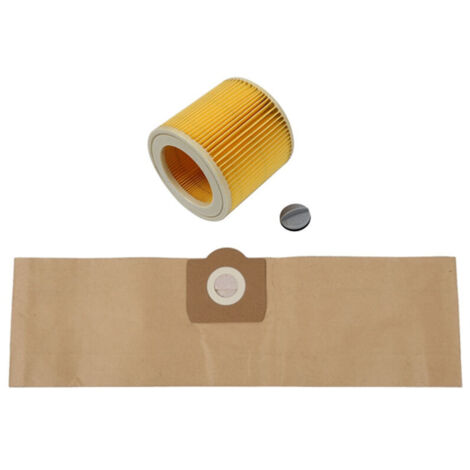 5 ct Dammsugarpåsar 1 ct Dammsugarfilter KARCHER WD3 Premium WD 3 300 M WD 3 200 WD3 500 P 6 959-130-AquaForge (1/5)