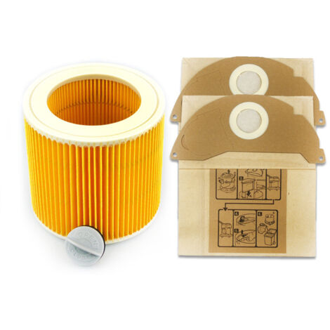 2 filtres + 4 sacs filtrants pour aspirateur compatibles avec Karcher WD2250 A2004-AquaForge (1/4)