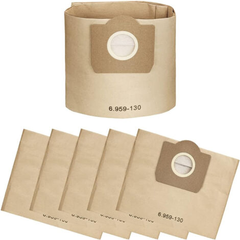 Sacs pour aspirateur, lot de 5 sacs droits pour aspirateur Karcher WD3, WD 3 Premium, WD3200, WD3500P, A2204, A2204, A2534, SE4001 (lot de 5)-AquaForge (1/3)