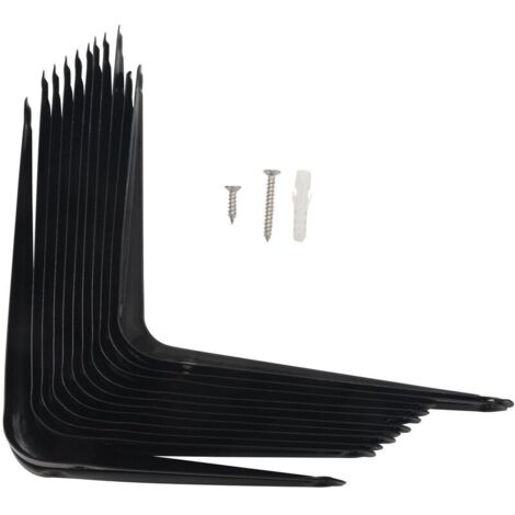 Lot de 20 supports d'étagère, étagères flottantes en métal noir renforcé, support en fer en forme de L, support en forme de J, support d'angle. - AquaForge (1/5)