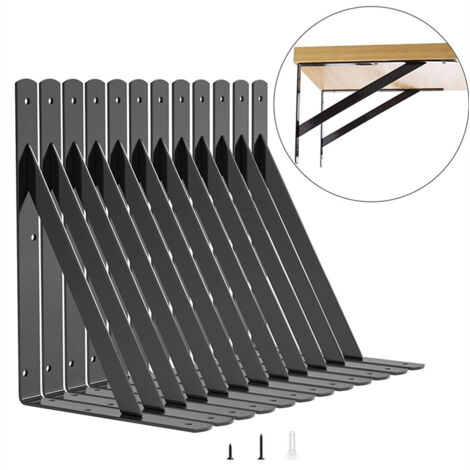 Support d'étagère renforcé, 30 cm (12 pouces), pour fixation murale, angle de 90 degrés. - AquaForge (1/5)