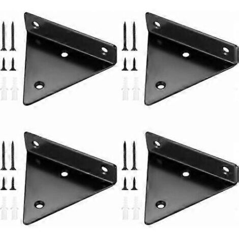 Ensemble de 4 supports flottants pour étagères, étagères murales triangulaires invisibles, support mural en métal. - AquaForge (1/4)