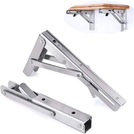 Supports d'étagère (lot de 2), support flottant, fixation murale à angle droit, acier inoxydable brossé durable - AquaForge (1/2)