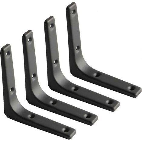 Support mural en fer, lot de 4, x pouces, robuste, décoratif, en fer d'angle db-AquaForge (1/5)