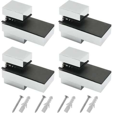 Support d'étagère, lot de 4 pièces, étagère en verre, fixation murale par vis, épaisseur réglable de 3 à 15 mm db-AquaForge (1/4)