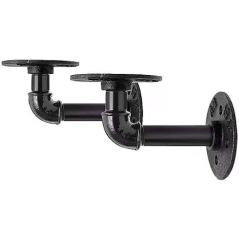 Support pour tuyaux industriels, étagère pour tuyaux, ensemble de 2 pièces, supports de style rétro, pour fixation murale, rangement décoratif pour la maison. - AquaForge (1/5)