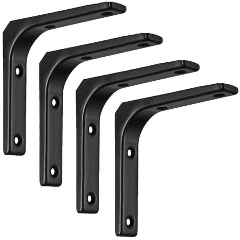 Ensemble de 4 supports d'étagère muraux en acier renforcé, en forme de L, durables et faciles à utiliser. - AquaForge (1/5)
