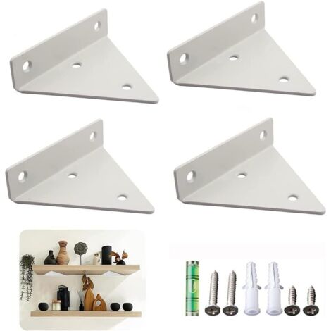 Ensemble de 4 supports d'étagère métalliques pour fixation murale, flottants. - AquaForge (1/5)