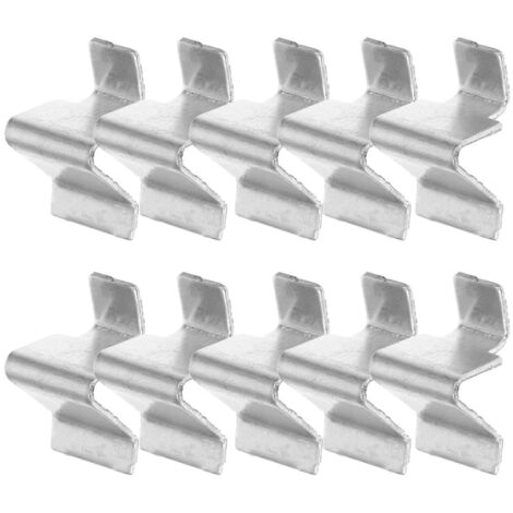 Lot de 10 clips métalliques pour étagères, 8 mm, en fer, en forme de U, réglables, pour bureaux et classeurs - AquaForge (1/4)