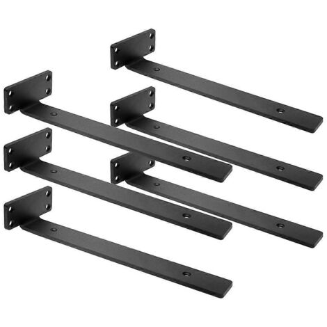 Supports d'étagère flottante renforcés (1/5 pouce d'épaisseur), dissimulés, en fonte en forme de L, style industriel rustique, 30-AquaForge (1/5)