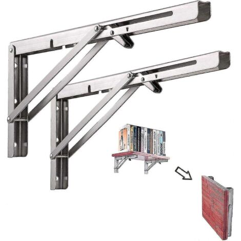 Support pliable en acier inoxydable, 2 pièces, pour étagère, support mural, table ou banc. - AquaForge (1/5)