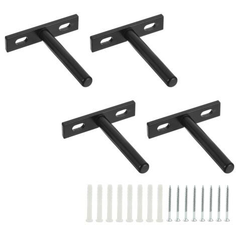 Lot de 4 supports invisibles pour étagères flottantes - Bois argenté 7,6 cm - AquaForge (1/5)