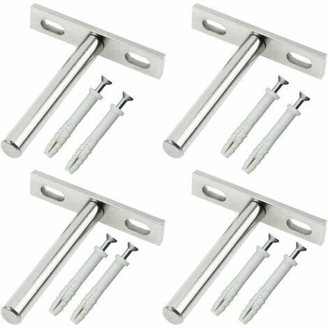 Quatre supports de fixation invisibles de 7,6 cm (3 pouces) pour étagères flottantes en bois - p-AquaForge inclus (1/5)