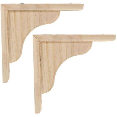 Étagères flottantes à supports triangulaires en bois massif pour cuisine et bureau (2 pièces) - AquaForge (1/5)