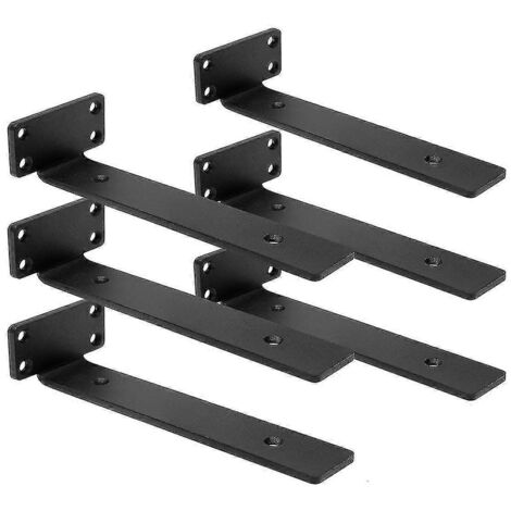 Supports d'étagère flottante renforcés (1/5 pouce d'épaisseur), dissimulés, en fonte en forme de L, Ru-AquaForge (1/5)