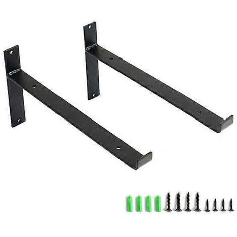 Support d'étagère, étagère murale industrielle 20 cm, style rétro, métal avec vis, charge maximale kg (2 pièces). - AquaForge (1/4)