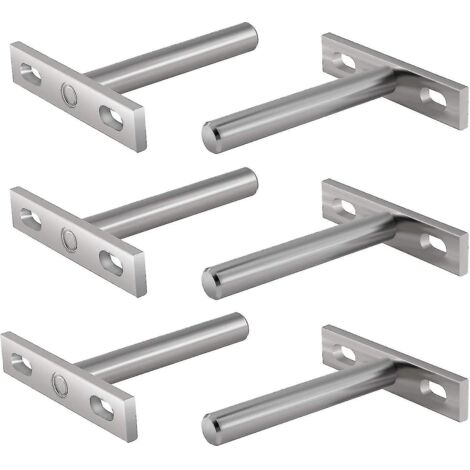 Ensemble de 6 supports métalliques pour étagère flottante, fixation murale invisible, entraxe de 7,6 cm (3 pouces). - AquaForge (1/5)