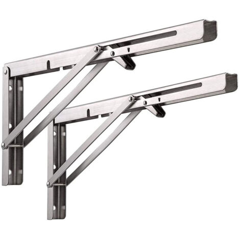Supports d'étagères à monter soi-même, flottants, en acier inoxydable renforcé, pliables pour fixation murale, gain de place - AquaForge (1/5)