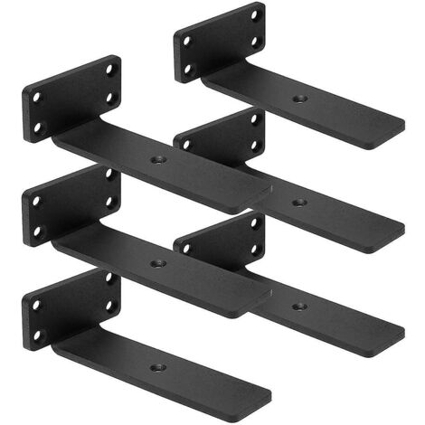 Supports d'étagère flottante renforcés (1/5 pouce d'épaisseur), dissimulés, en fonte en forme de L, Ru-AquaForge (1/5)