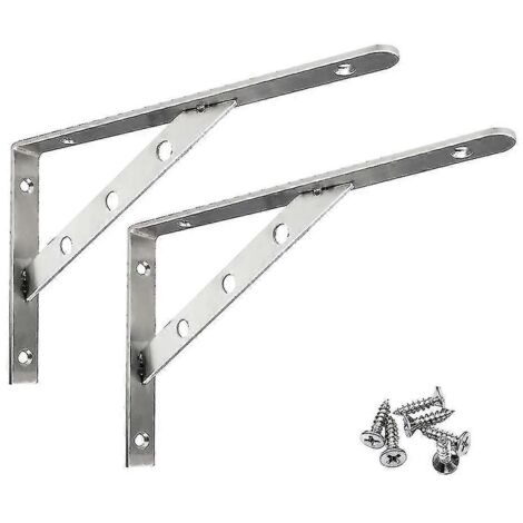 2 supports triangulaires renforcés pour étagère de comptoir en acier inoxydable (neufs) - AquaForge (1/2)
