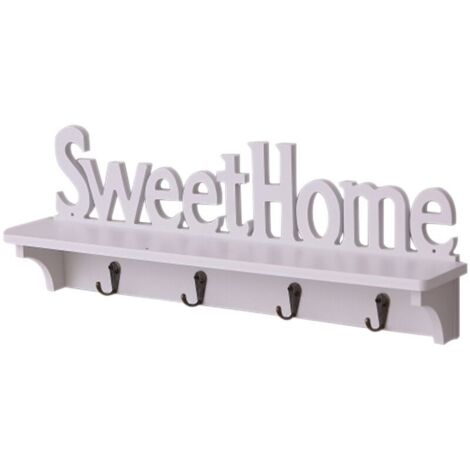 Nouvelle et élégante étagère murale ajourée en bois pour le jardin, avec l'inscription « Sweet Home » en anglais. Accessoire de décoration (photo) - AquaForge (1/5)