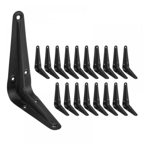 Supports d'étagère, lot de 24, étagères flottantes robustes en métal noir - AquaForge (1/5)