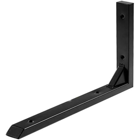 Équerres murales en métal noir renforcé en forme de L pour étagères, idéales pour les étagères ouvertes. - AquaForge (1/5)
