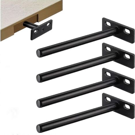 Supports d'étagère flottante en métal renforcé - Lot de 4, invisibles et dissimulés dans le bois [DB] - AquaForge (1/4)