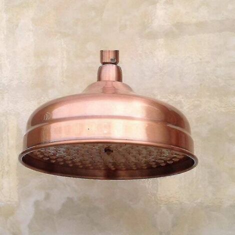 Pommeau de douche rond en laiton cuivré rouge antique, 2,5 cm : décoration élégante pour la salle de bain - AquaForge (1/5)