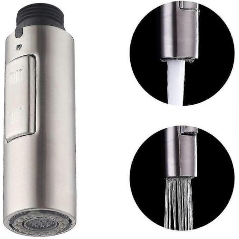 Pommeau de douche de rechange pour douchette universelle G1/2 avec mitigeur amovible en acier inoxydable brossé SUS304, PFS200-BS-AquaForge (1/4)