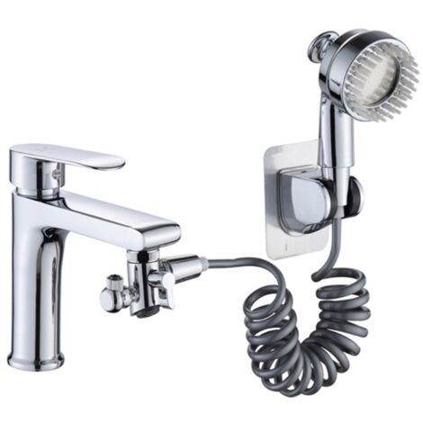 Rallonge rotative multifonctionnelle pour robinet de salle de bain avec pommeau de douche extensible et surpresseur inclus. Durable. - AquaForge