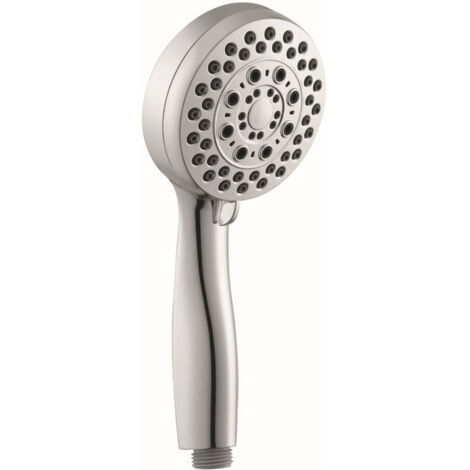 Pommeau de douche universel avec 5 jets réglables, poignée chromée pour une expérience de massage luxueuse. - AquaForge (1/5)