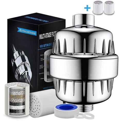 Filtre de douche à 10 étapes, purificateur d'eau, filtre le calcaire et hydrate la peau, pour une utilisation sous la douche. - AquaForge (1/5)