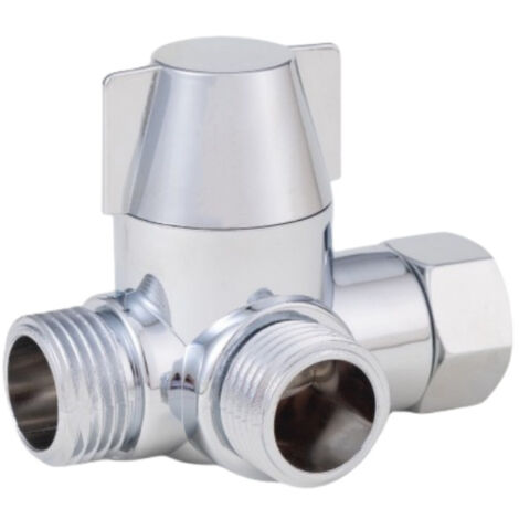 Interrupteur universel à 3 voies G1/2" pour douche, toilettes, bidet et douche murale, en laiton massif. - AquaForge (1/4)