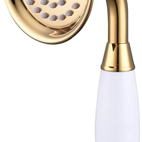 Douchette portable en laiton doré pour salle de bain, avec fonction massage universelle. - AquaForge (1/5)