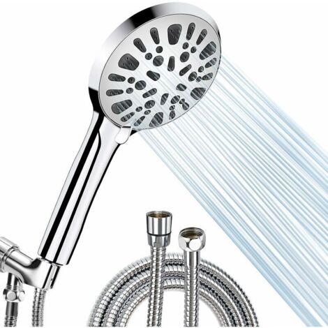 Douche avec flexible, acier inoxydable, 9 jets, flexible PowerFP large et économique. - AquaForge (1/5)