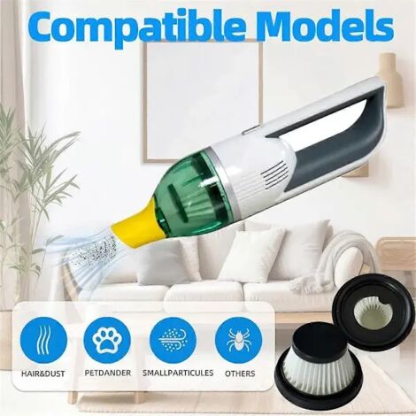 Lot de 4 filtres de rechange lavables pour aspirateur compact Duck Vac, en noir et blanc. - AquaForge (1/3)